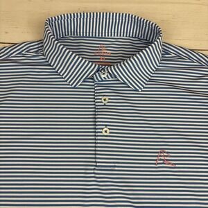 Rhoback Polo Shirt Mens XL Blue Striped
